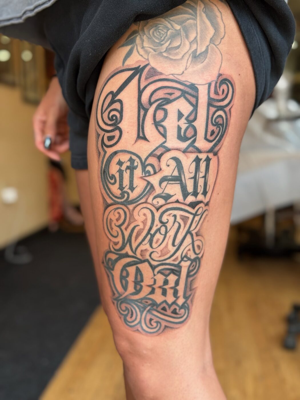 Lettering tattoo by Abel