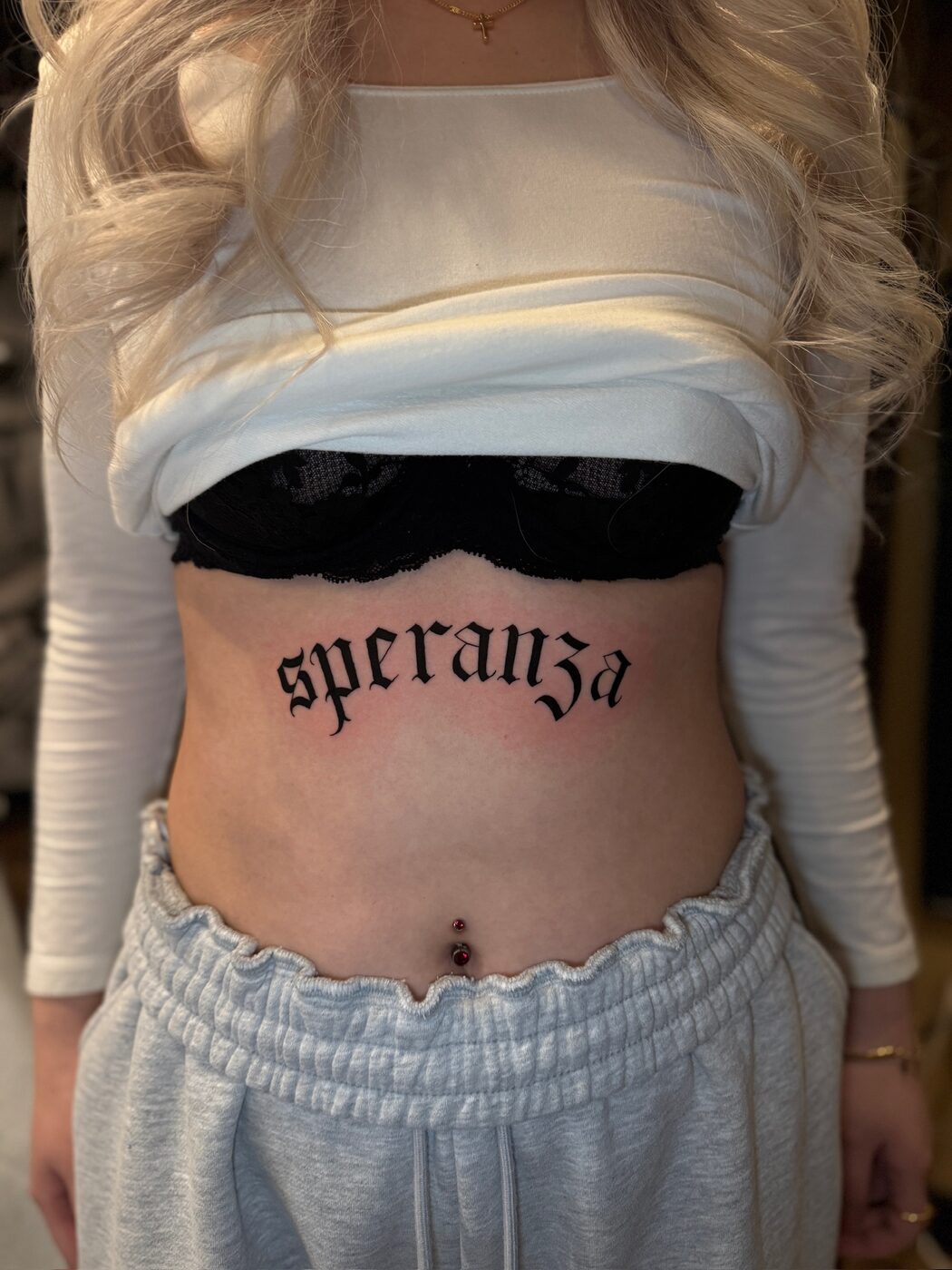Lettering tattoo by Abel