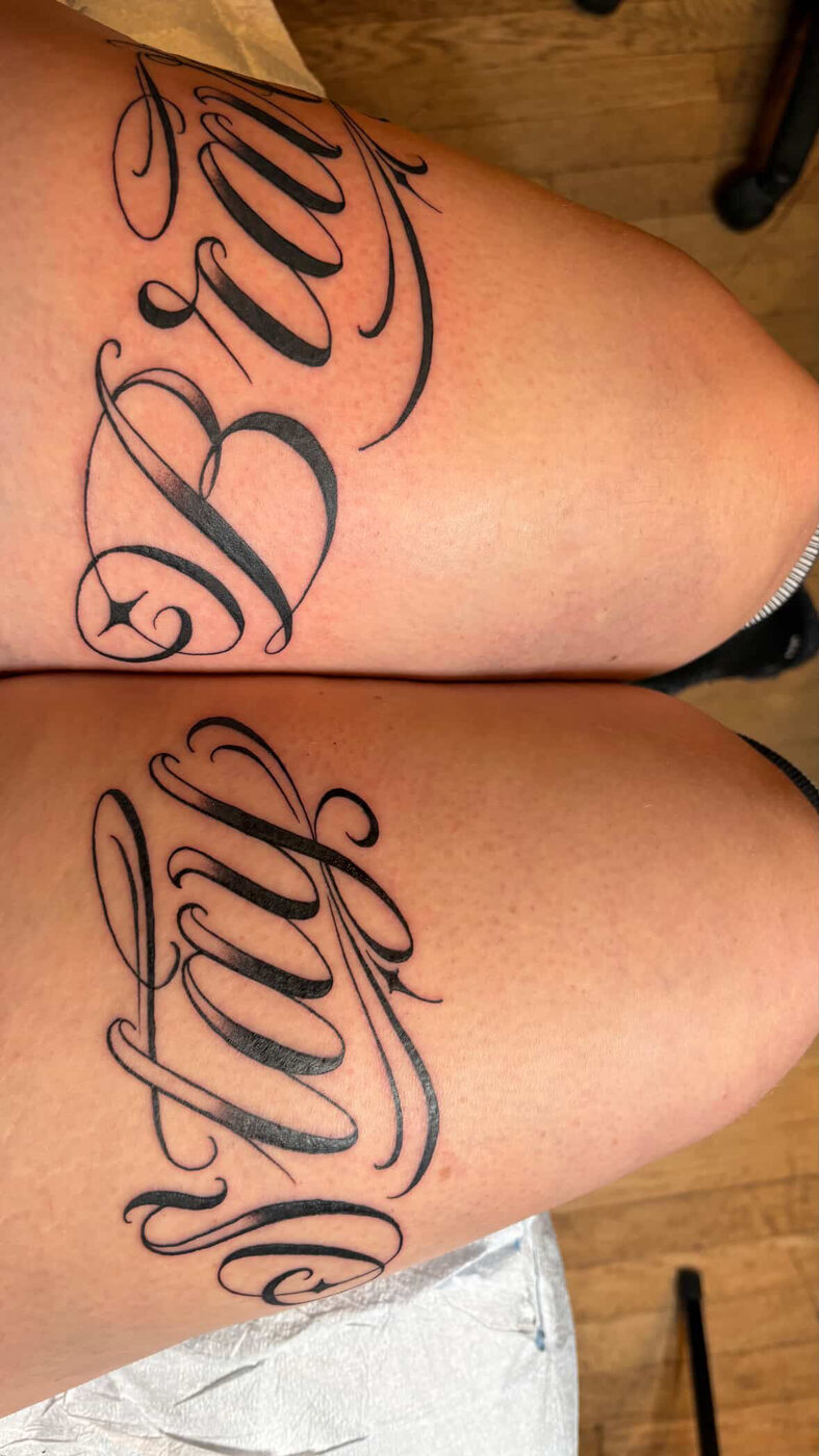 Lettering tattoo by Abel
